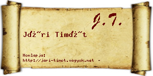 Jári Timót névjegykártya